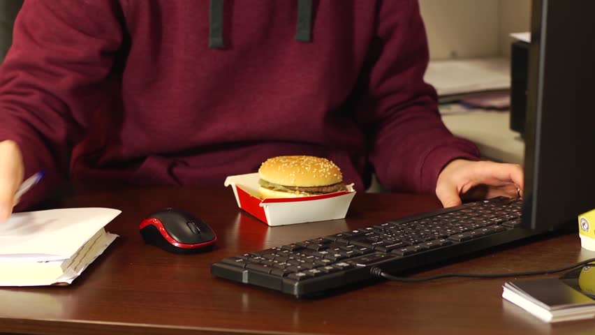 having junk food at office time